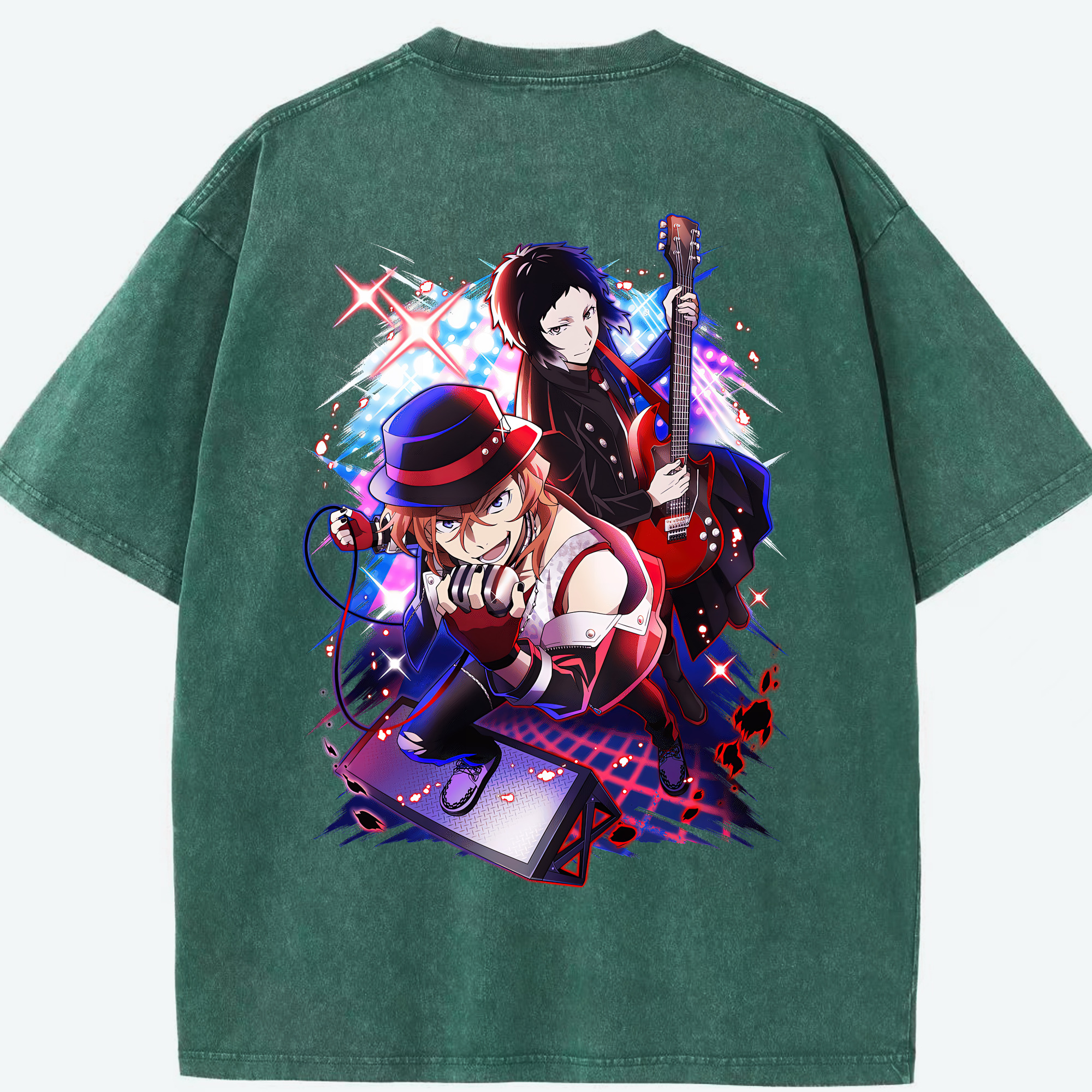 （画像用） 文豪ストレイドッグス Bungo Stray Dogs 綿100% ヴィンテージ風 半袖Tシャツ（背面プリント）